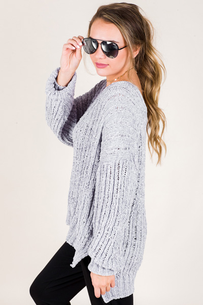 Silver Chenille Sweater