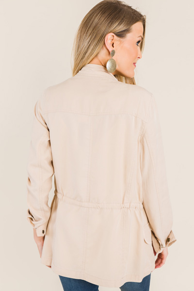 Airy Military Jacket, Champagne