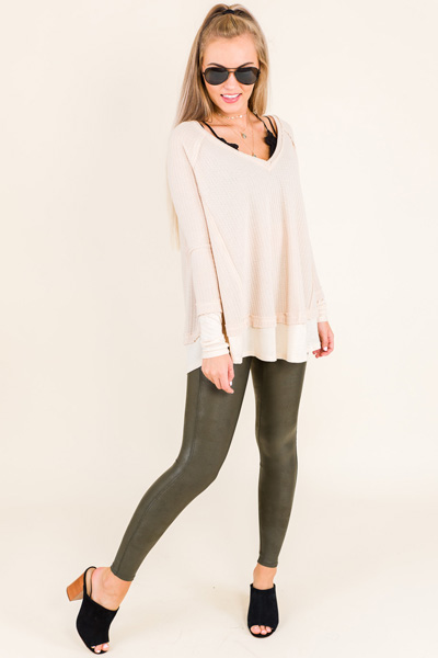 SPANX Leather Legging, Olive - SALE - The Blue Door Boutique