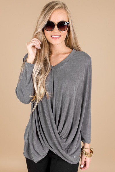 With a Twist Top, Grey