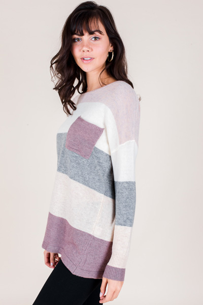 Color Block Tunic Sweater