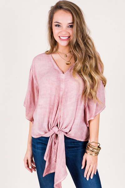 Pink Dyed Tie Top