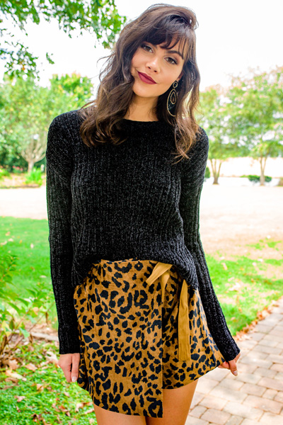Simple Chenille Sweater, Black