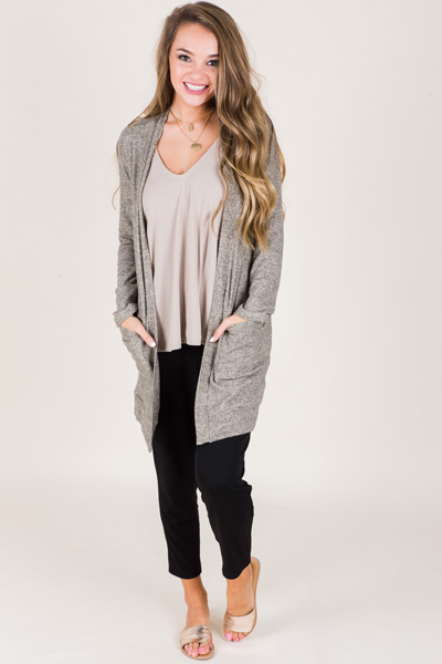 So Soft Duster Cardi, Taupe
