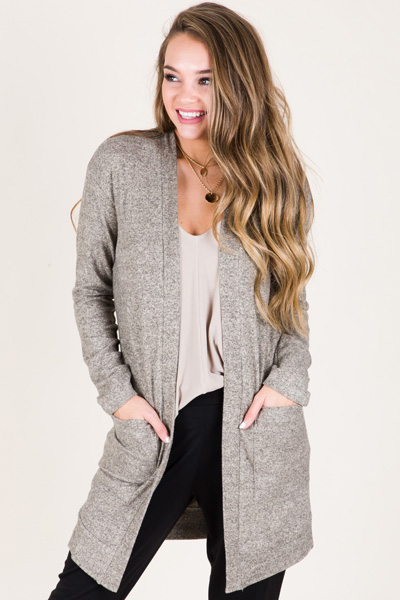 So Soft Duster Cardi, Taupe