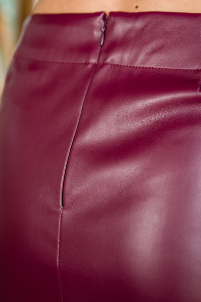 Eden Leather Skirt, Wine