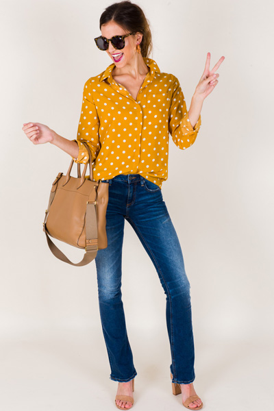 Dotted Muse Blouse, Golden