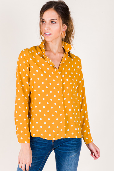 Dotted Muse Blouse, Golden