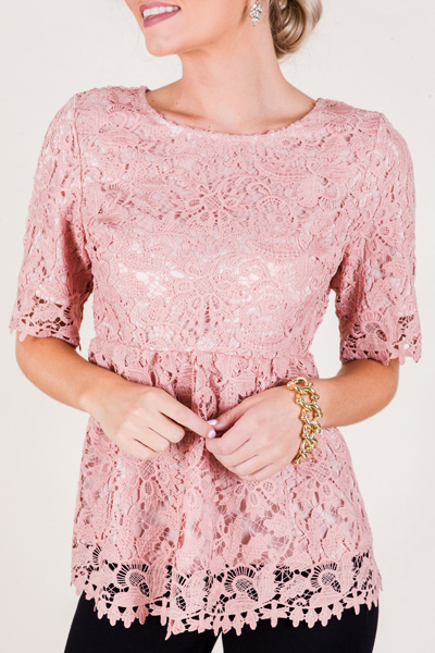 Pretty in Pink Lace Top