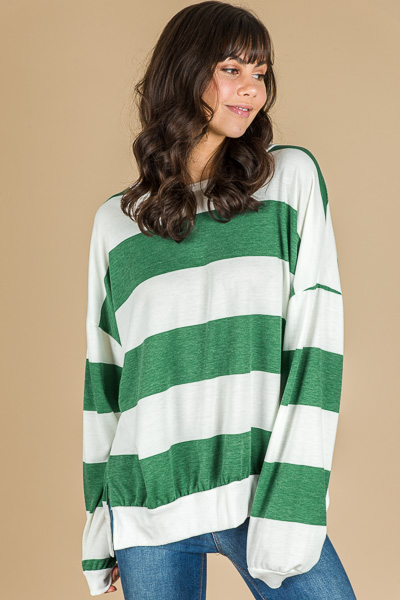 Bold Stripes Pullover, Green