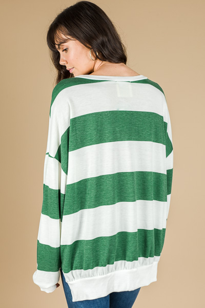 Bold Stripes Pullover, Green