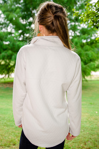 Quin Quilted Pullover, Ivory