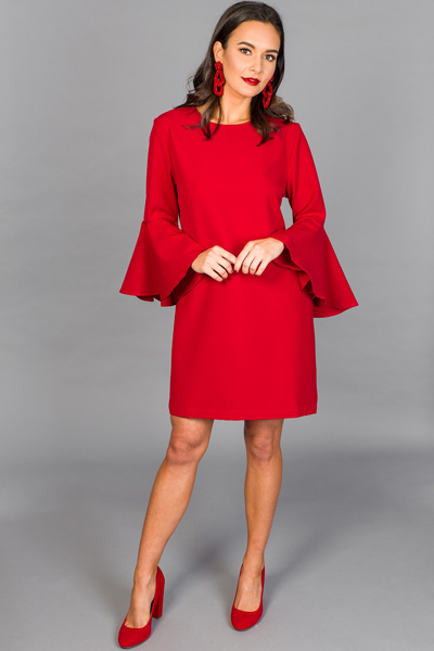 Brooks Bell Sleeve Dress, Red