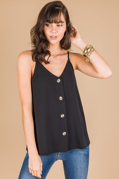 Buttoned Up Cami, Black