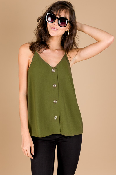 Buttoned Up Cami, Olive