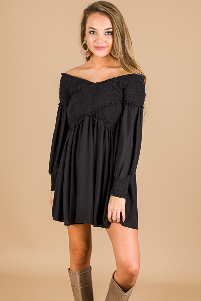 Off Shoulder Smock Frock