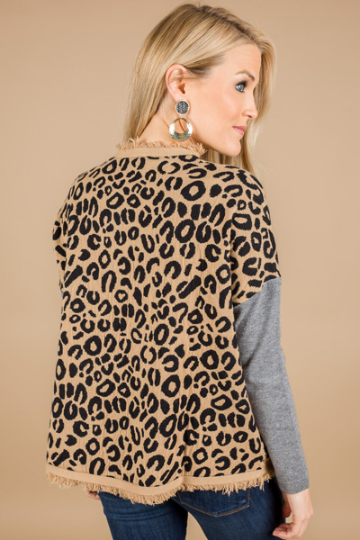 Leopard and Fringe Sweater