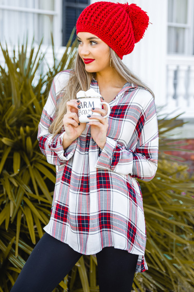 Perfectly Plaid Tunic, Red