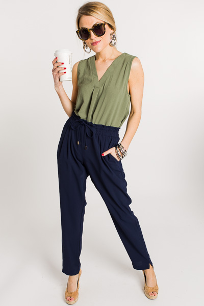 Solid Cigarette Pant, Navy