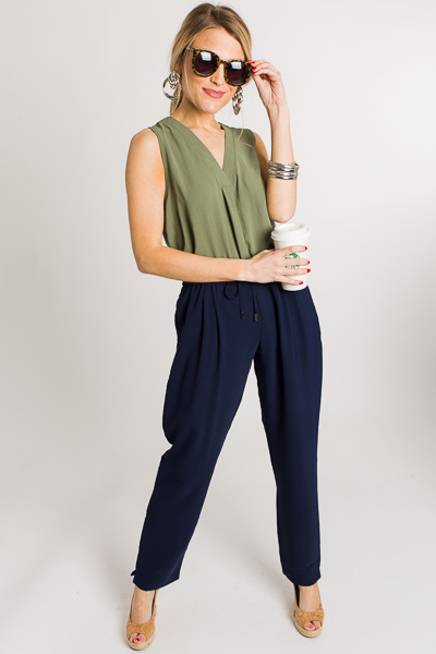 Solid Cigarette Pant, Navy