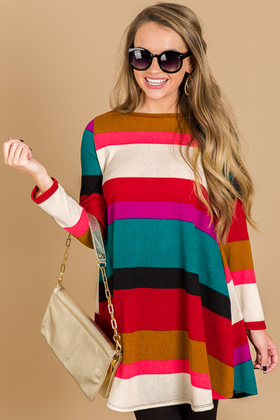 Multi Stripe Knit Dress