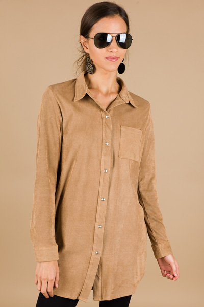 Taupe It Out Button Tunic