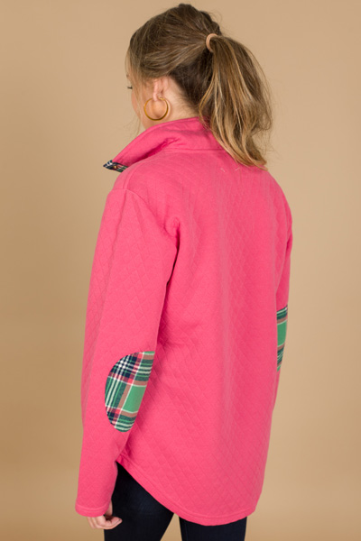 Quilted Cutie Pullover, Hot Pin