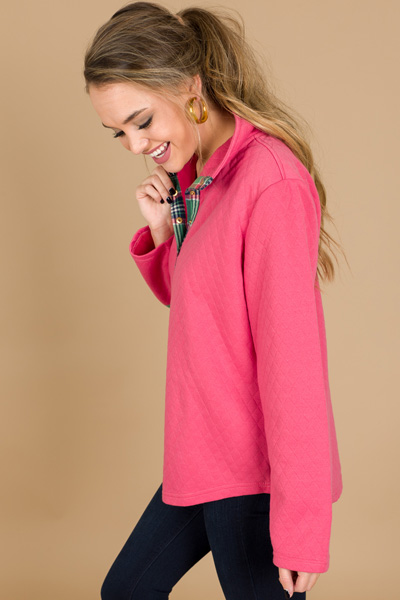 Quilted Cutie Pullover, Hot Pin