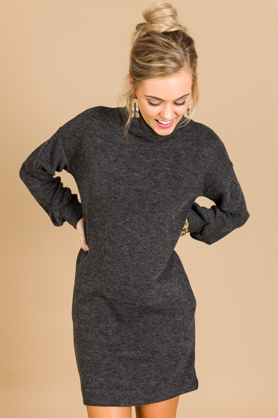 All That Cowl Neck Dress, Charc