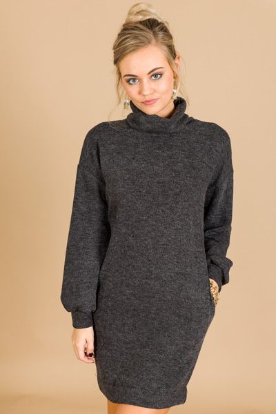 All That Cowl Neck Dress, Charc
