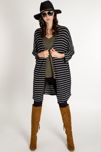 Striped Thermal Duster 