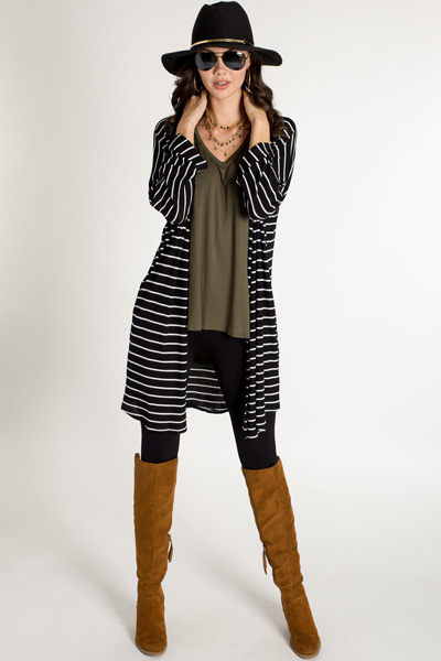 Striped Thermal Duster 