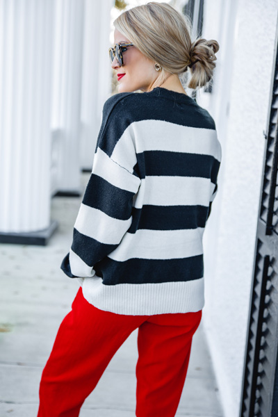 By My Stripe Sweater, Black
