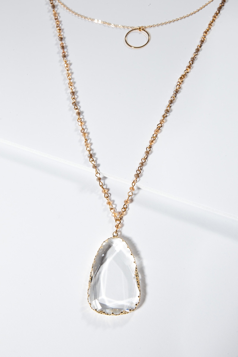 Clear Glass Long Necklace
