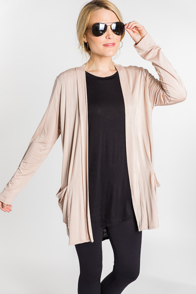 Soft and Smooth Cardi, Taupe
