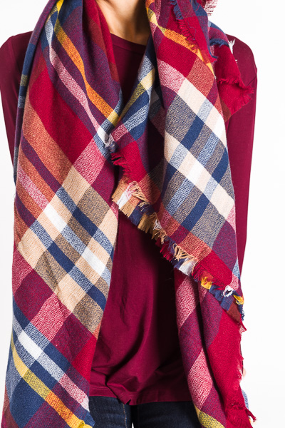 Holiday Plaid Scarf, Red