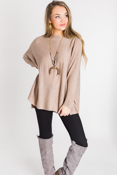 Basic Bliss Sweater, Taupe