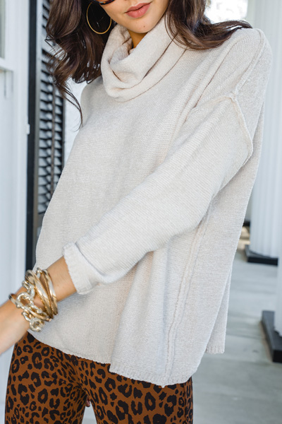 Winter White Cowl Sweater