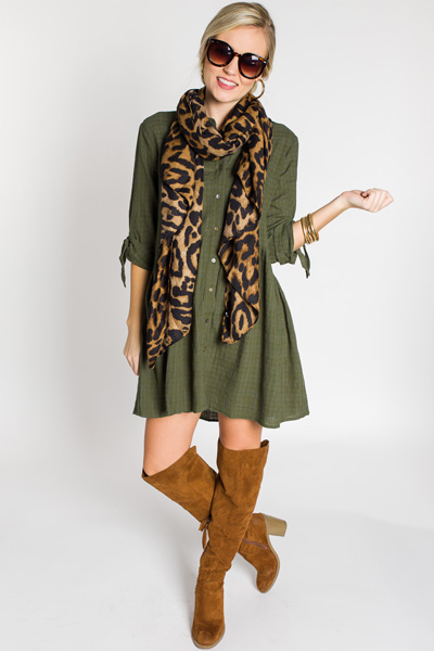 Bailey Button Dress, Olive