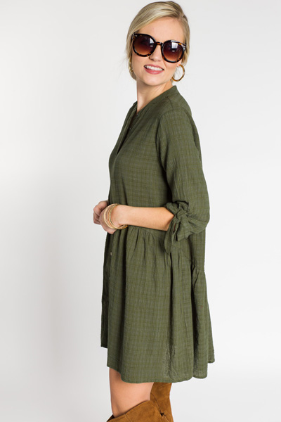 Bailey Button Dress, Olive