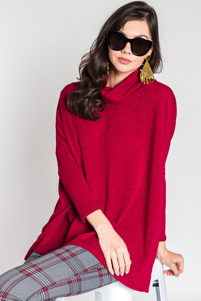 Cara Cowl Neck, Red