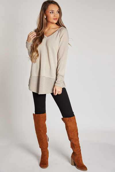 Lounge Around Pullover, Taupe