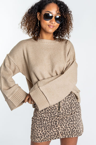 Zip Front Cheetah Skirt