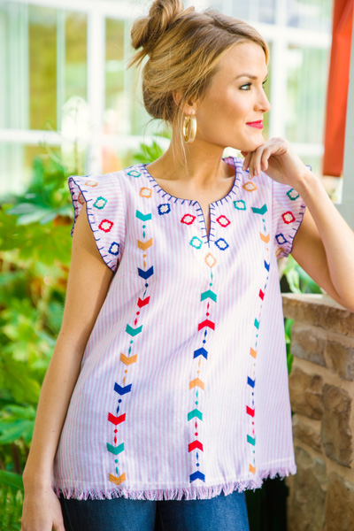 Pinkie Embroidered Top