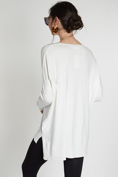 Open Heart Sweater, Off White