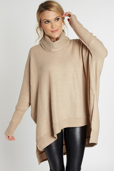 Coffee Break Cowl Neck, Taupe - 3/4 & Long Sleeve - Tops - The Blue ...