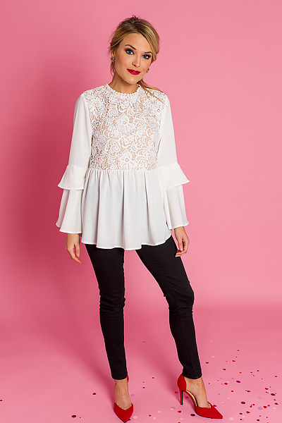 Lust for Lace Peplum, Ivory