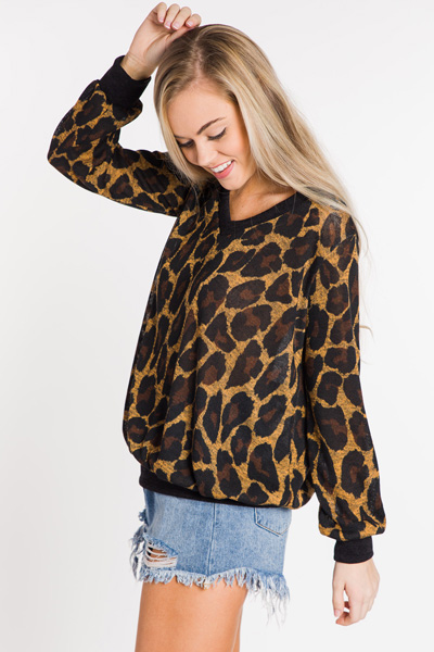 Banded Cheetah Pullover