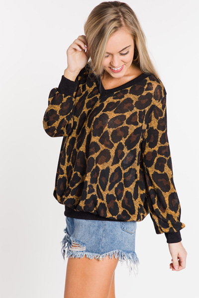 Banded Cheetah Pullover