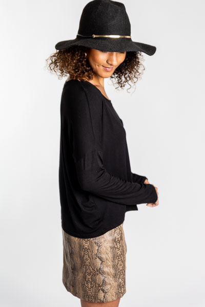 Faux Leather Snake Skirt
